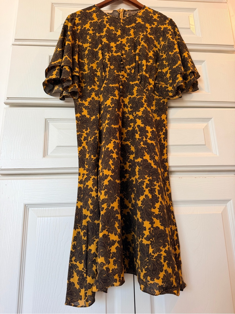Michael Kors Collection Paisley Flutter Sleeve Dress Italy Size 8